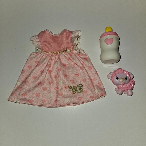 Luva Bella Baby Doll Accessory Lot Pink Dress Bottle Sheep Toy Lot Replacements - Picture 1 of 12